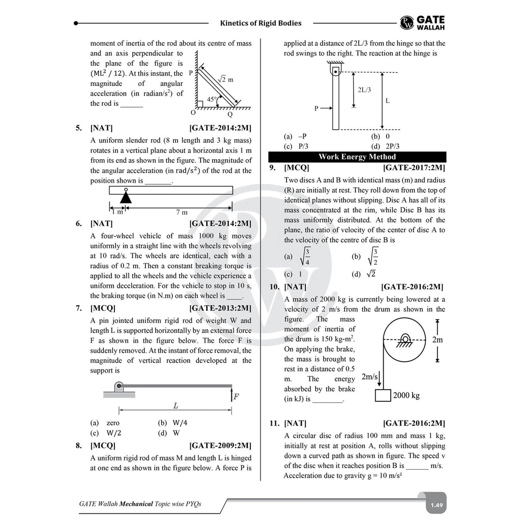 GATEWALLAH Mechanical Engineering and Engineering Mathematics & General Aptitude Combo Set of 2 Books Topicwise Previous Years Solved Questions with Video Solutions For 2026 Exams