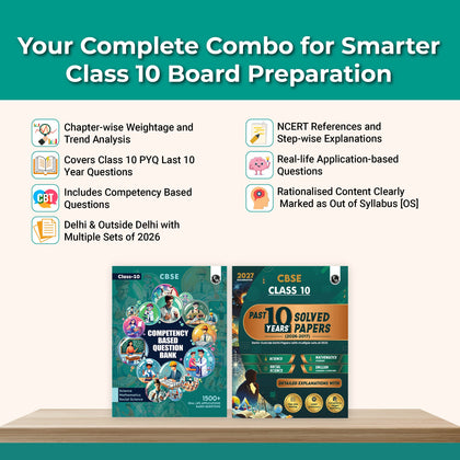 CBSE Class 10 PYQs Last 10 Years and Competency Based Questions Book (Set of 2) For 2027 Board Exams | Delhi & Outside Delhi with Multiple Sets of 2026 | 1500+ Real Life Applications Based Questions