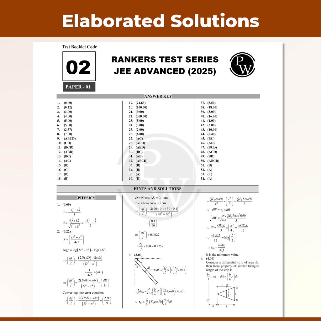 JEE Advanced Rankers Test Series 2026 As Per Latest Exam Pattern | 10 Mock Test (5 Paper I + 5 Paper II) | Elaborated Solutions with College Cutoff and Past Year Paper Analysis