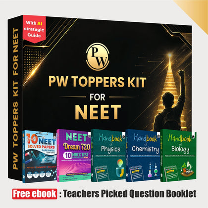 PW Toppers Kit for NEET Set of 5 Books with 4 Motivational Posters | Physics, Chemistry, Biology Handbook, NEET Past 10 Year Papers and NEET Dream 720 Mock Tests