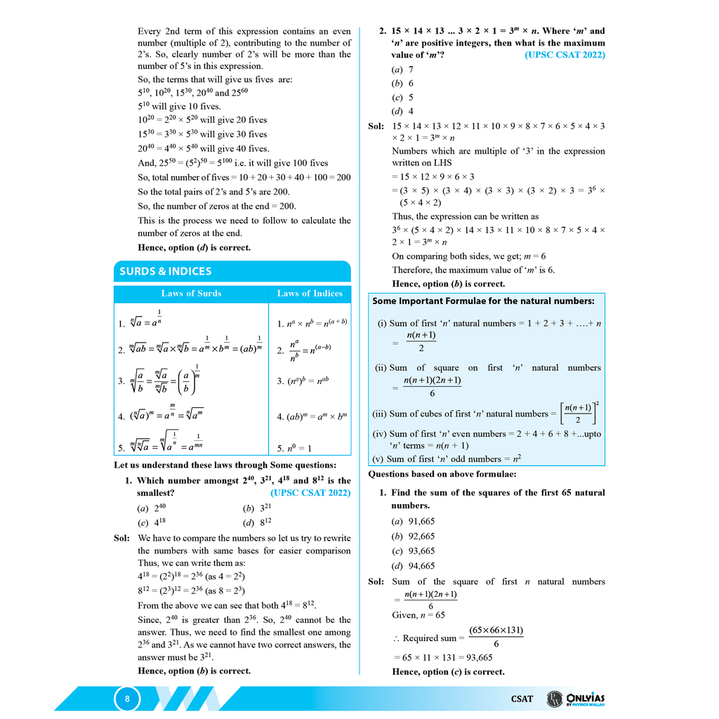 UDAAN (Prelims Wallah Static) CSAT For 2025 Exams