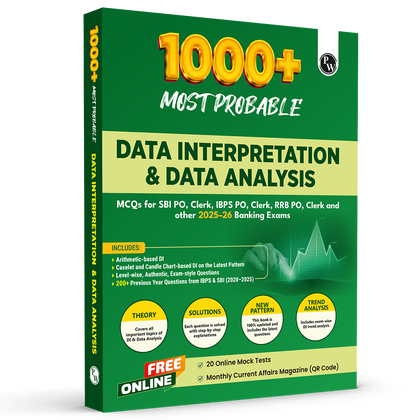 Data Interpretation (DI) & Data Analysis (DA) For Banking 2025-26 Exams | 1000+ Most Probable Questions with Concepts and Solved Examples with 200+ Past Year Questions (2025-2020)