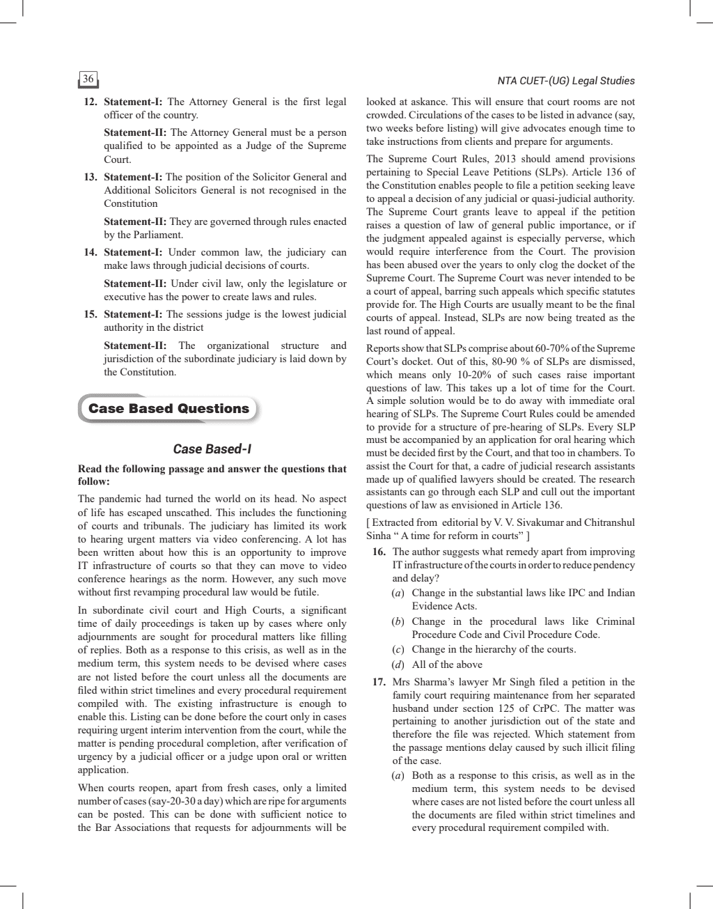 CUET (UG) Legal Studies Chapterwise & Topicwise Question Bank (2023- 2024) with Complete NCERT Crux, CUET PYQs (2022 & 2023 Past Year Questions) and Mock Test I For CUET 2024