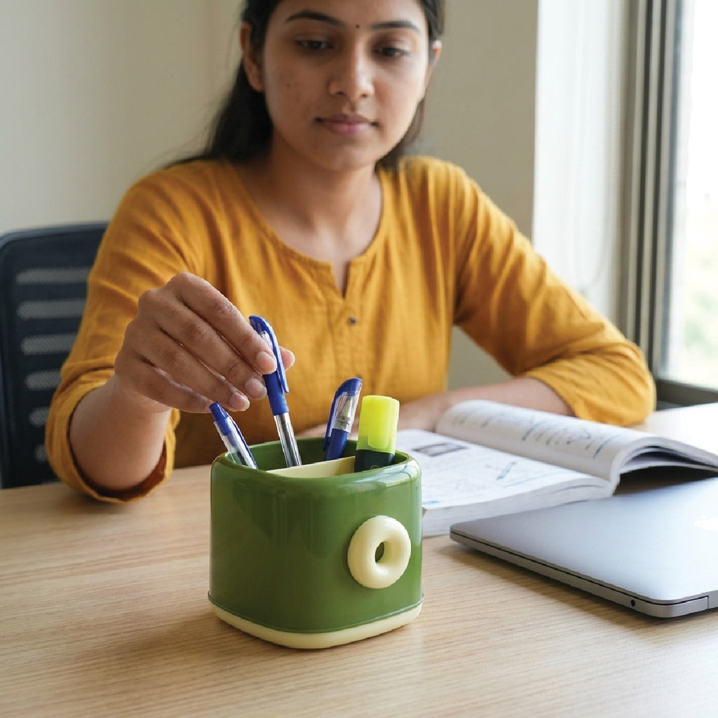 Study Desk Organizer | Writing Essentials Holder & Pen Stand for Students