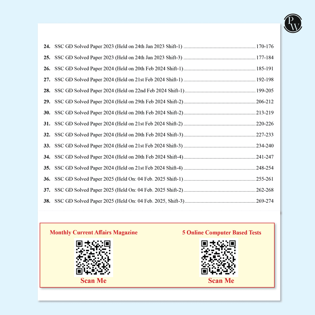 PW SSC Constable PYQ  | 38 Previous Year-wise Solved Papers (PYQs) (2023- 2025) with FREE 5 Online Practice Sets | BSF, CISF, CRPF, ITBP, SSB, SSF & Assam Rifles