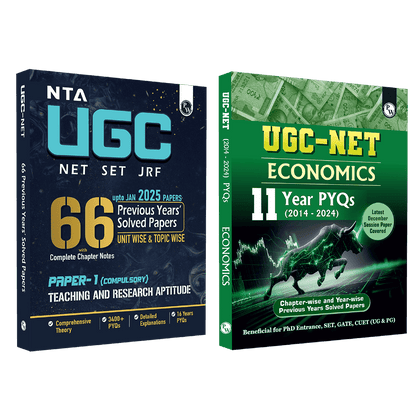 NTA 66 UGC NET Paper 1 (Teaching & Research Aptitude) 16 Years PYQs with Complete Chapter Notes + Economics (Paper 2) 11 Years (2014- 2024) I Unitwise and Topicwise