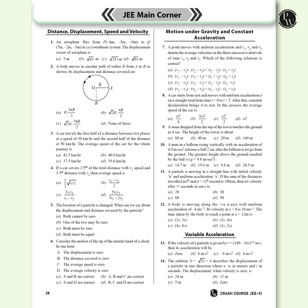 Sprint JEE Crash Course Class 11 & 12 Combo Set of 6 Books l Physics, Chemistry, Mathematics For 2025-2026 Exams l Crisp Theory and JEE Main & Advanced Levelwise Exercises