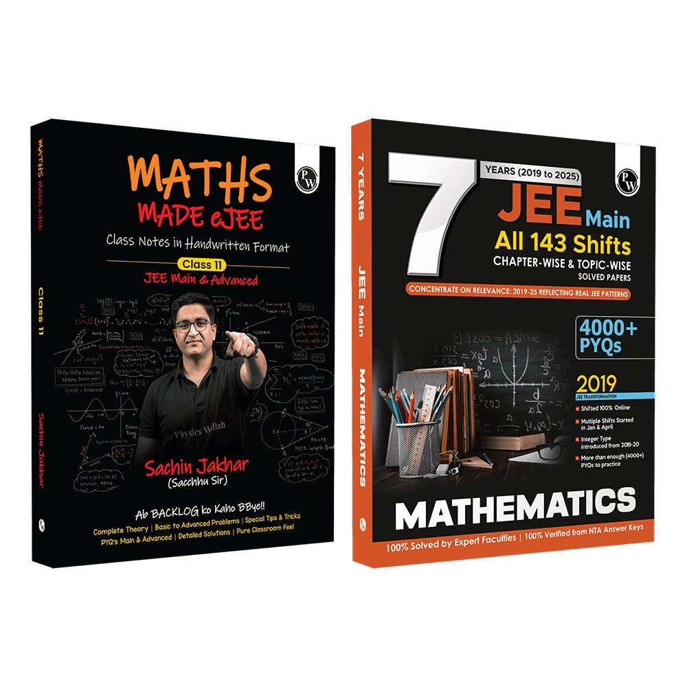 Maths Made EJEE Class 11 Handwritten Notes By Sachin Jakhar and JEE Main 7 Years All 143 Shifts Online Previous Years Solved Papers Chapterwise & Topicwise PYQs Combo Set of 2