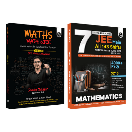 Maths Made EJEE Class 11 Handwritten Notes By Sachin Jakhar and JEE Main 7 Years All 143 Shifts Online Previous Years Solved Papers Chapterwise & Topicwise PYQs Combo Set of 2