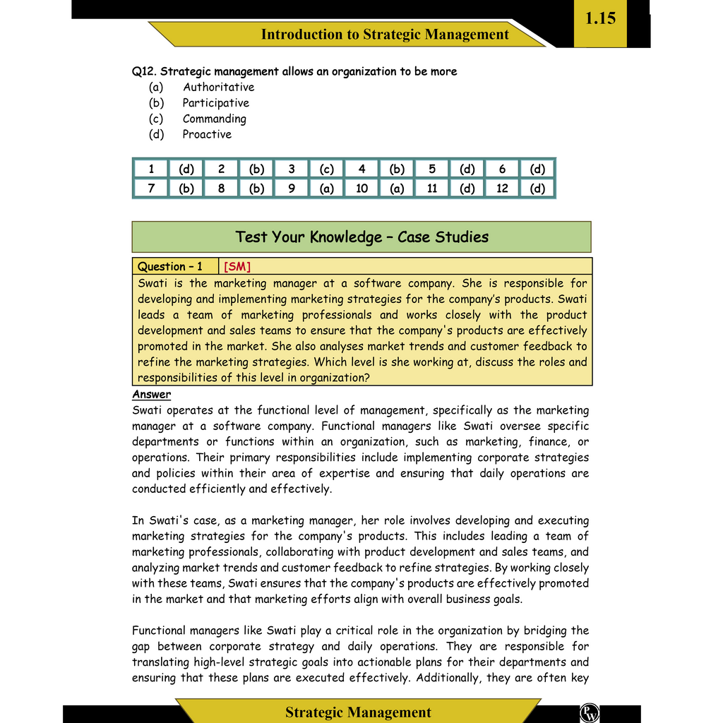 CA Intermediate Group 2 Strategic Management By CA Sunil Keswani | Covering Theory, Exercise and Previous Years Questions & Solutions | Latest Syllabus For Jan 2027 Exams