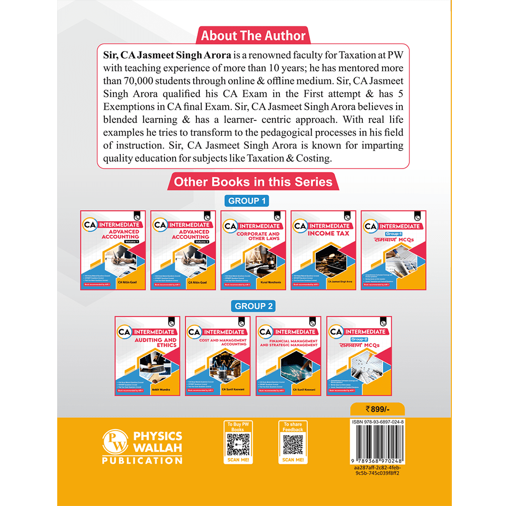 CA Intermediate Group 1 Goods and Services By CA Jasmeet Singh | Covering Theory, Exercise and Previous Years Questions & Solutions | MCQs, PYQ, RTP & MTP | Latest Syllabus For January 2026 Exams