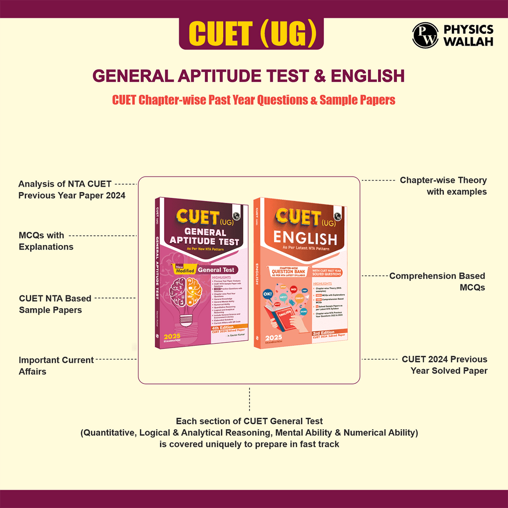 CUET (UG) General Test and English 2025 Combo Set of 2 Books l Chapterwise & Topicwise Question Bank with Past Year Questions and Mock Tests--