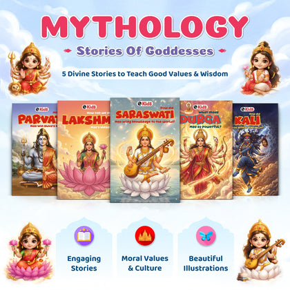 Mythology Story of Goddesses For Kids (Set of 5 Books) | Durga, Saraswati, Lakshmi, Kali, & Shiv Parvati | Colourfully Illustrated Easy Spiritual Tales with Moral Values