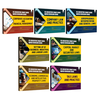 CS Executive Chart Books Quick Revision Guide Module 1 & 2 Combo Set of 7 Books | Summarised Tabular Chart | Point-wise Summaries | Full Coverage of the New Syllabus