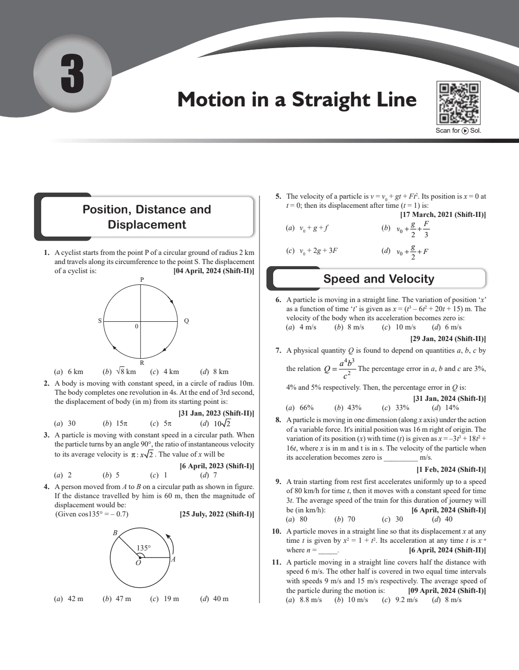 JEE Main 6 Years (2019-2024) Physics All Shifts Online Previous Years Solved Papers Chapterwise and Topicwise PYQs For JEE Main 2025 Exams