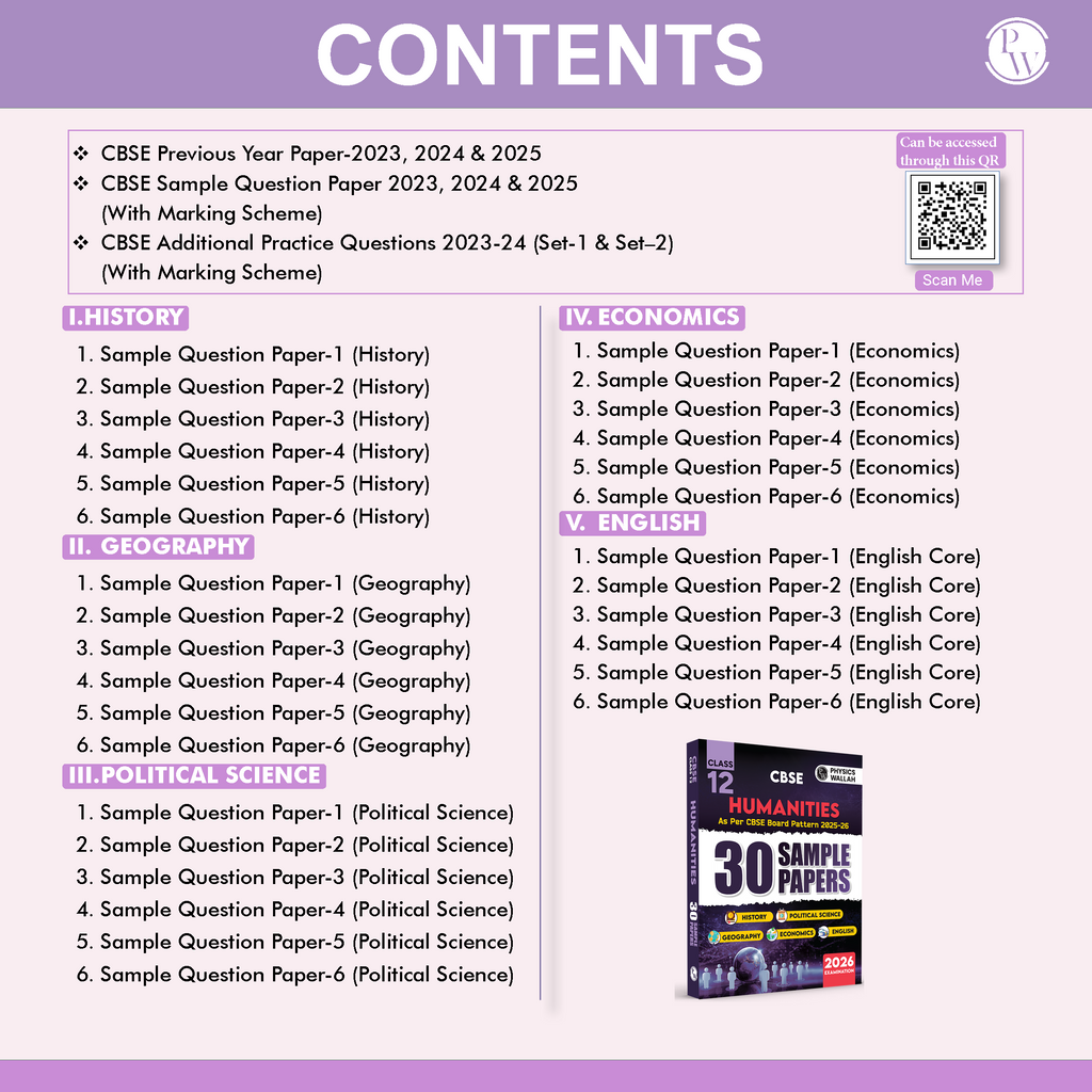 CBSE Class 12 Humanities Stream Combined 30 Sample Papers For 2025-2026 Board Exams l History, Political Science, Geography, Economics and English