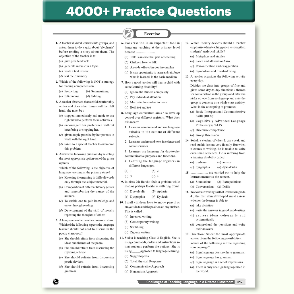 PW All In One UPTET Paper 1 Class 1-5 Teacher Eligibility Test Exam 2026 | Chapterwise Theory & Exercise | CDP, EVS, Maths, English, Hindi | 4000+ Questions,10 Past Papers (PYQ), 5 Practice Sets