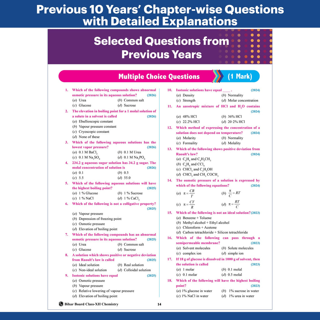 Bihar Board Class 12 Question Bank Chemistry JEET Guess Papers & Question Bank By Aditya Sir For 2026-27 Exam | Chapterwise Theory & Previous 10 Years Questions, Model Papers with OMR