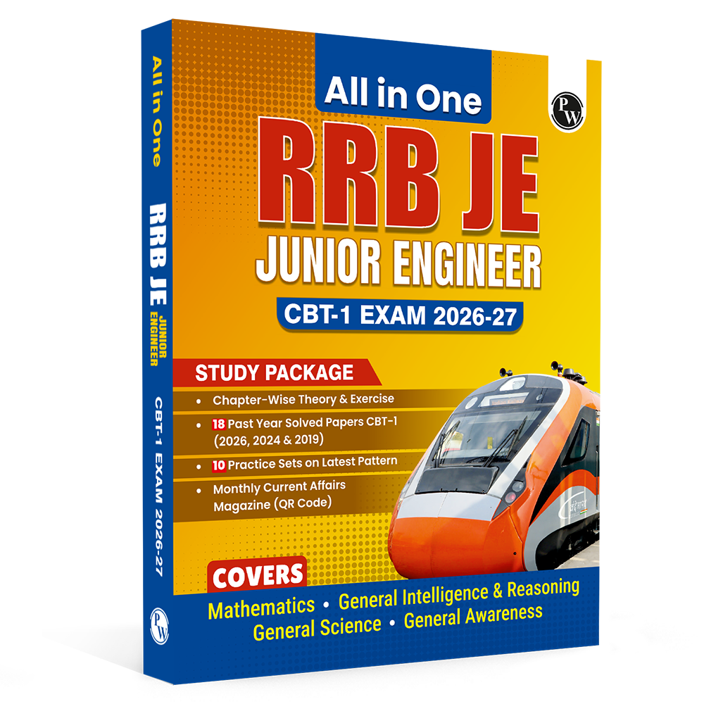 PW All in One RRB JE (Junior Engineer) CBT - 1 Book 2026-27 Exam l Chapterwise Theory, Short Tricks and Exercises, 18 Previous Year Solved Papers (2026, 2024 & 2019) PYQs with 10 Practice Sets