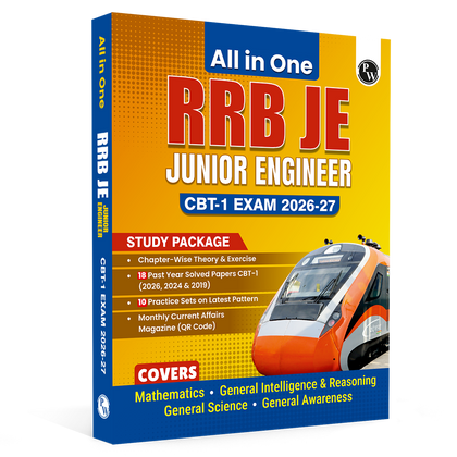 PW All in One RRB JE (Junior Engineer) CBT - 1 Book 2026-27 Exam l Chapterwise Theory, Short Tricks and Exercises, 18 Previous Year Solved Papers (2026, 2024 & 2019) PYQs with 10 Practice Sets