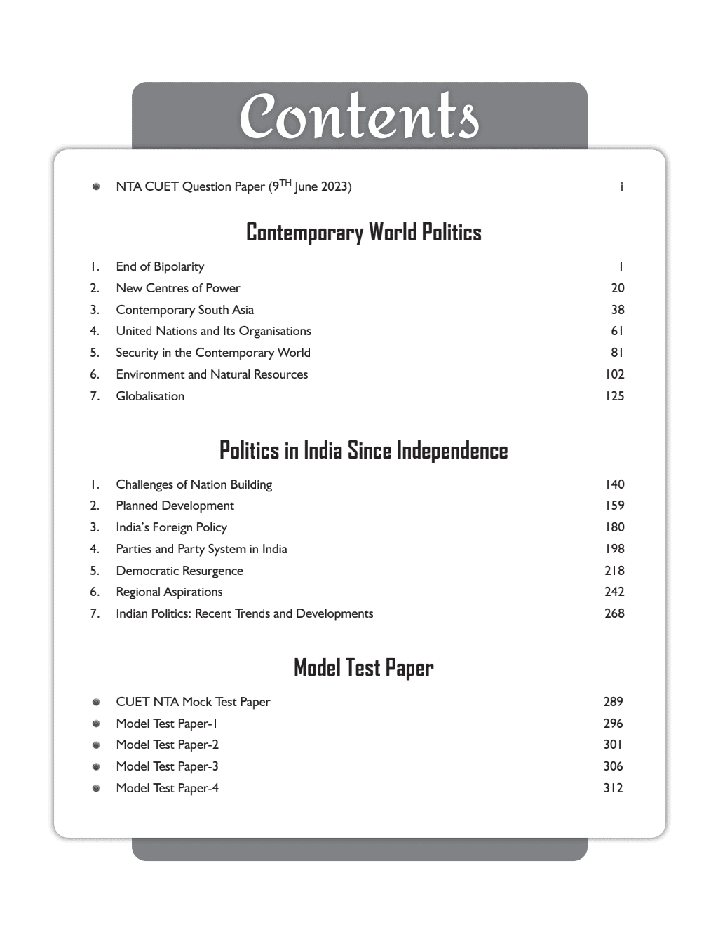 CUET (UG) Political Science Chapterwise & Topicwise Question Bank (2023- 2024) with Complete NCERT Crux, CUET PYQs 2023 Past Year Questions and Mock Test I For Central Universities Entrance Test 2024