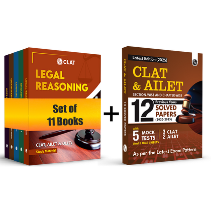 CLAT Complete Module Set of 12 For CLAT, AILET & OLETs Exams 2026 Latest Edition with CLAT PYQ Book