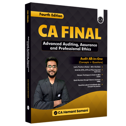 CA Final Advanced Auditing, Assurance & Professional Ethics All in One Book By CA Hemant Somani For May 2027 Exams | Concept & Questions, All ICAI SM, RTP, MTP & PYQs Covered