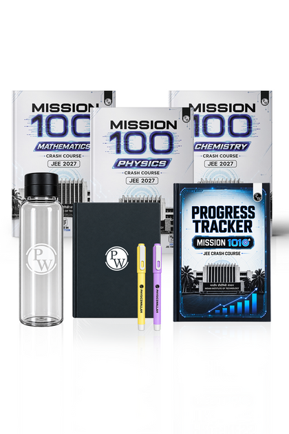 MISSION 100 JEE 2027 Complete Kit of 4 Goodies & a set of 3 books - Physics, Chemistry, Mathematics