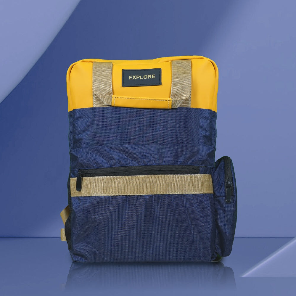 StudentPro Blue and yellow Double tone | Eco-Friendly Water Resistant Bag with Rain Proof Zippers | Designed for Coaching, School & College  Backpack