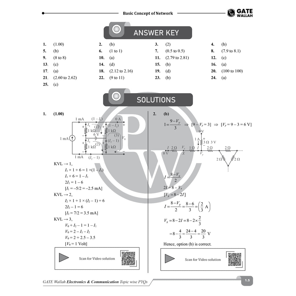 GATEWALLAH Electronics & Communication Engineering Topicwise Previous Year Solved Papers (2026 - 2008) with Video Solutions For 2027 Exams | Detailed Text Solutions