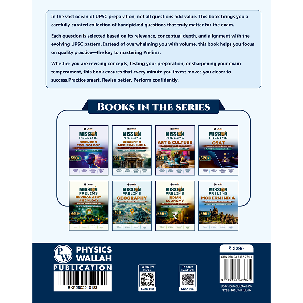 PW UPSC Mission Prelims Indian Polity Question Bank Chapterwise Topicwise | 700+ Handpicked Questions & Important Topics Covered with Detailed Explanation
