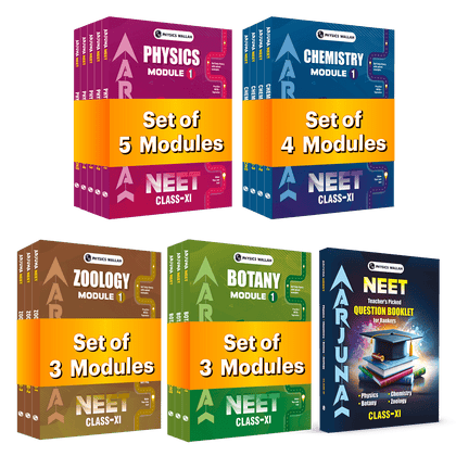PW Arjuna For NEET Class 11 Physics, Chemistry, Botany & Zoology Modules and Questions Booklet with Solutions Combo Set of 16 Books (2026 Edition).