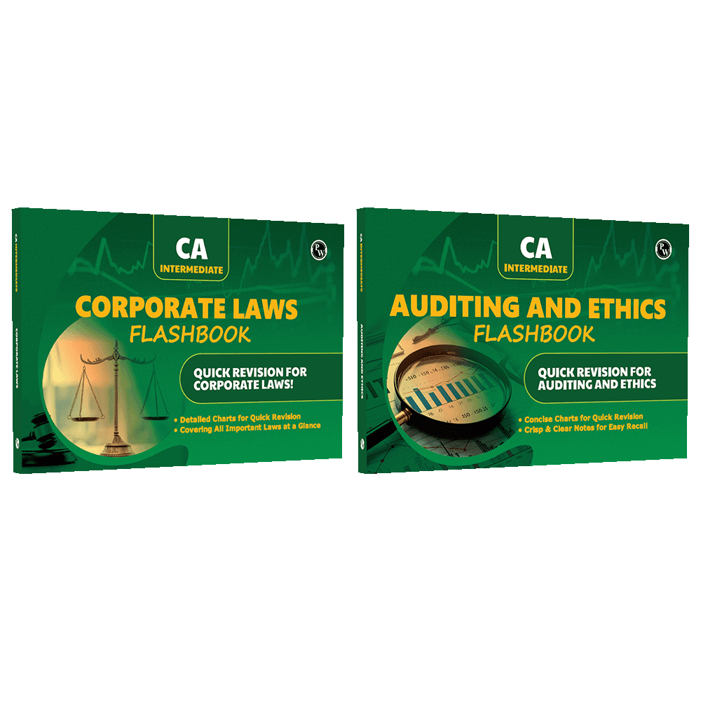 PW CA Intermediate Flashbook - Corporate & Other Laws and Auditing & Ethics Combo Set of 2 Books | Detailed Charts For Quick Revision | Crisp & Clear Notes For Easy Recall