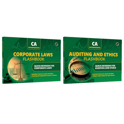 PW CA Intermediate Flashbook - Corporate & Other Laws and Auditing & Ethics Combo Set of 2 Books | Detailed Charts For Quick Revision | Crisp & Clear Notes For Easy Recall