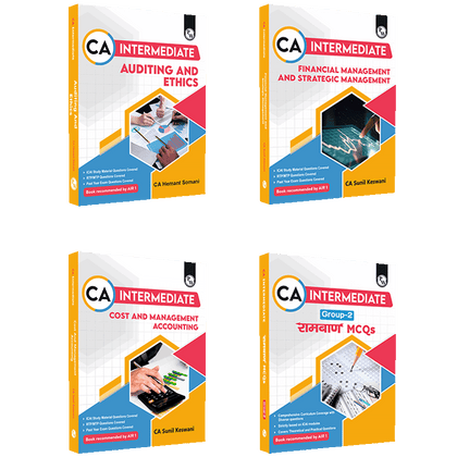 CA Intermediate Group 2 Cost & Management Accounting, Financial Management & Strategic Management, Auditing & Ethics, Ramban MCQ's Combo Set of 4 Books l Latest Syllabus For May 2026 Exams