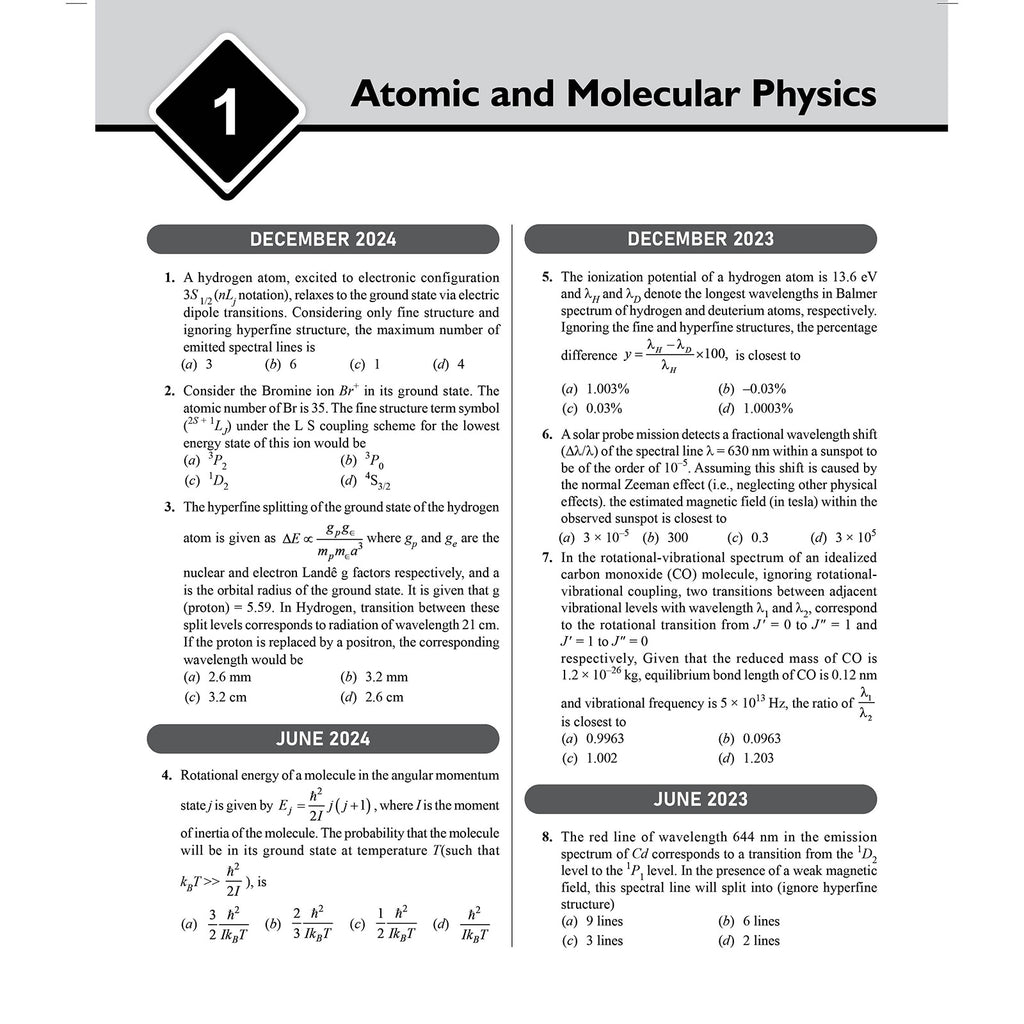 PW CSIR NET Recap Physical Sciences PYQ Chapterwise & Yearwise Previous 11 Years Solved Papers (2015-December 2025) | Latest December 2025 Paper Covered l For TIFR, JEST, GATE and IIT JAM Exams