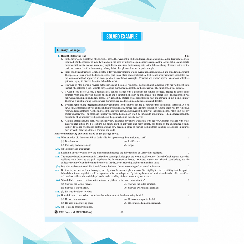 CBSE Question & Concept Bank (QCB) Class 12 English 2024 - 2025 Core Chapter-wise and Topic-wise Solved Questions