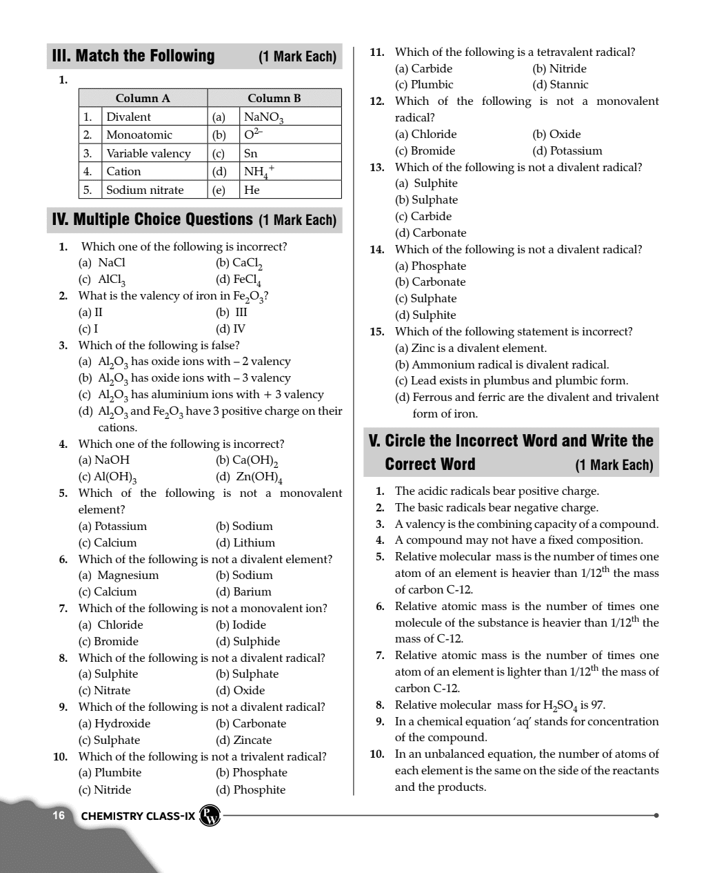 ICSE Class 9 Chemistry as Per Latest NEP For Exam 2024-25