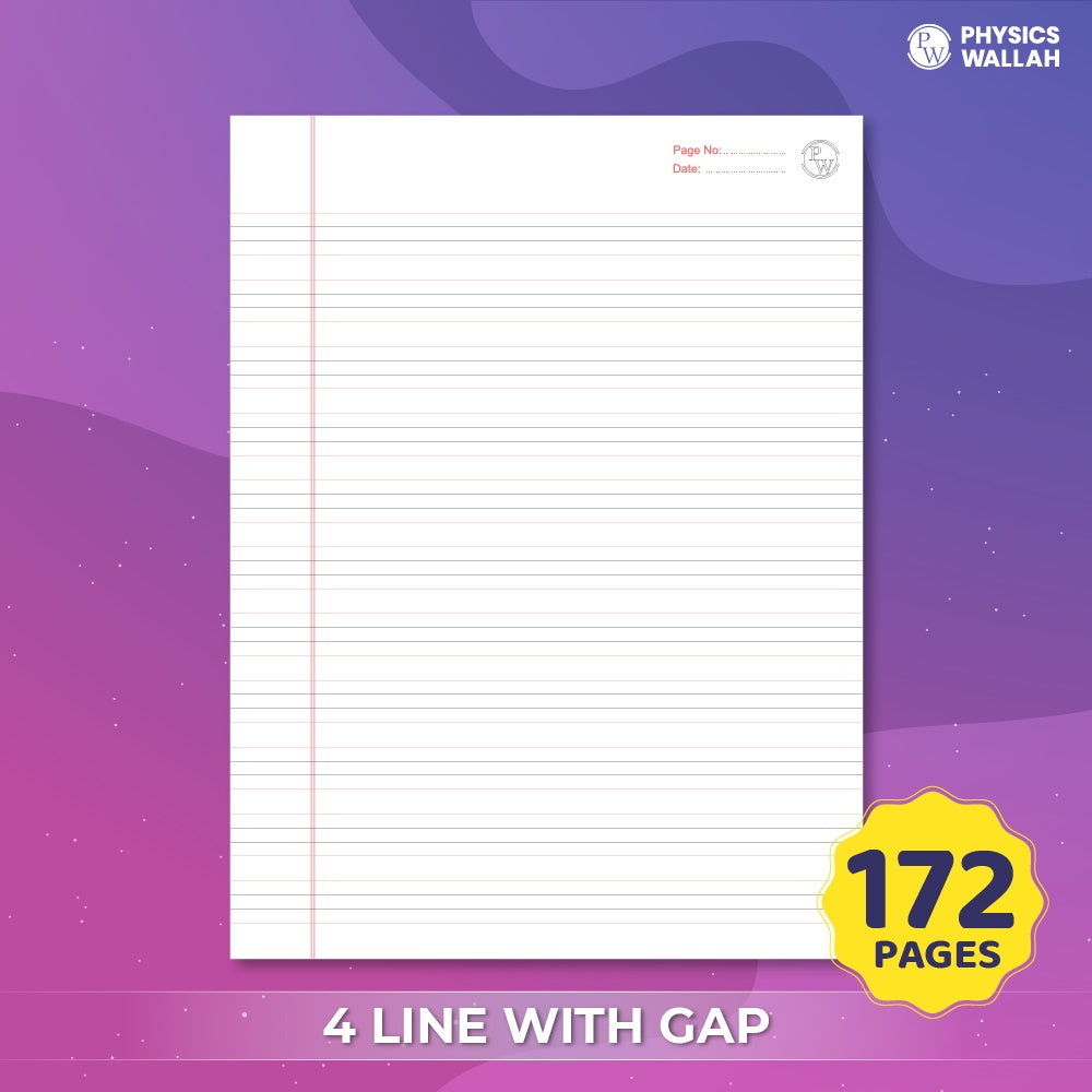 172 Pages Children Notebook |Four Line English with Gap - Uranus