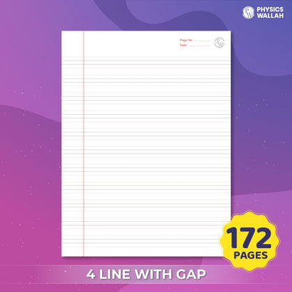 172 Pages Children Notebook |Four Line English with Gap - Uranus