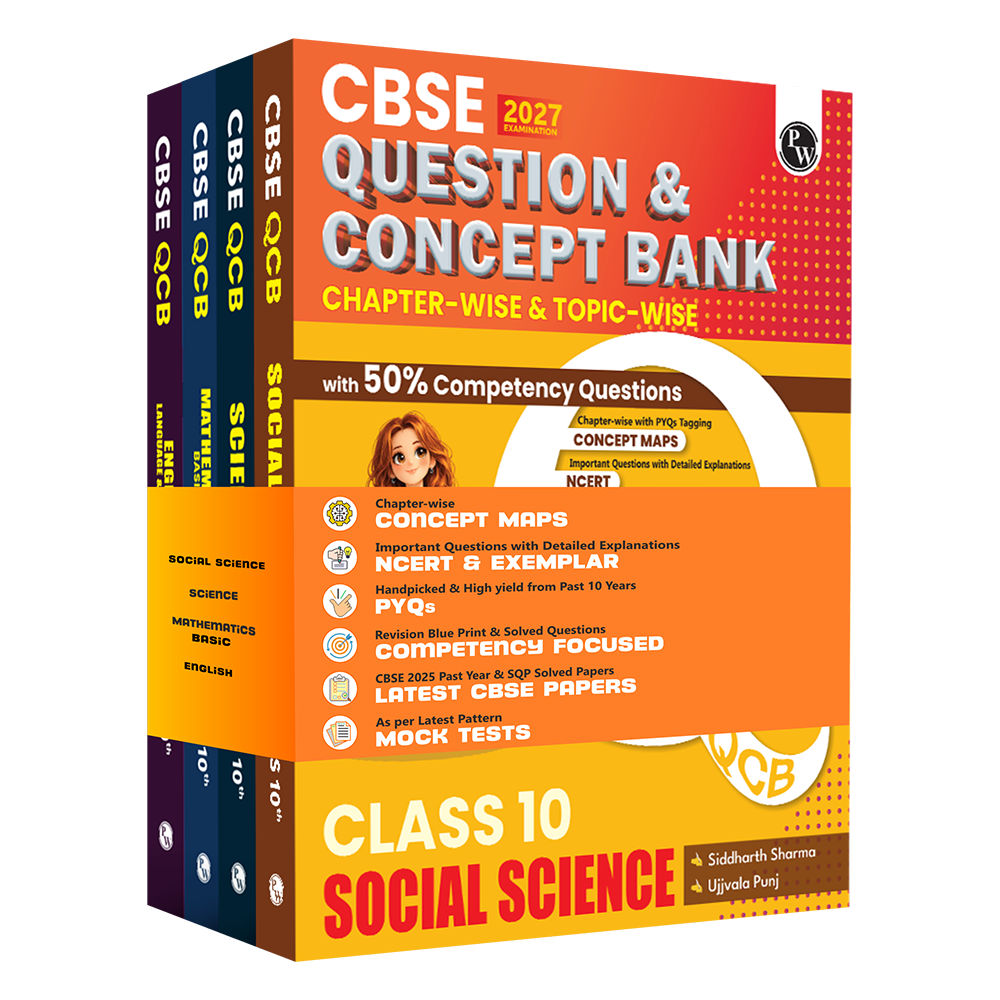 CBSE Question & Concept Bank (QCB) Class 10 Science, Maths (Basic), Social Science & English Combo Set of 4 Books Chapterwise & Topicwise Solved Questions For 2027 Exams