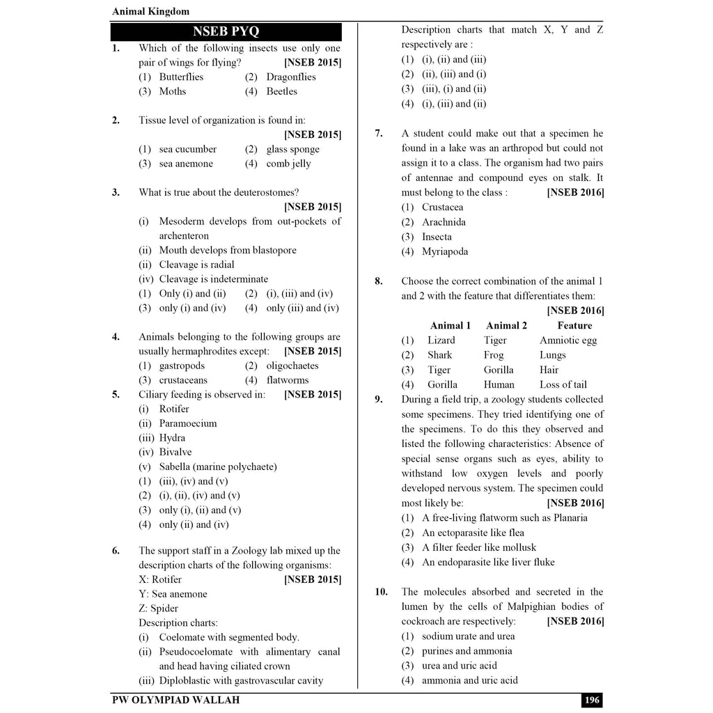 Olympiad Wallah NSEB Class 11 Advanced Biology (Part 2) For 2026 | For NEET, INBO & IBO Exam | Expert Crafted Content | PYQ, Practice Questions, Detailed Solutions