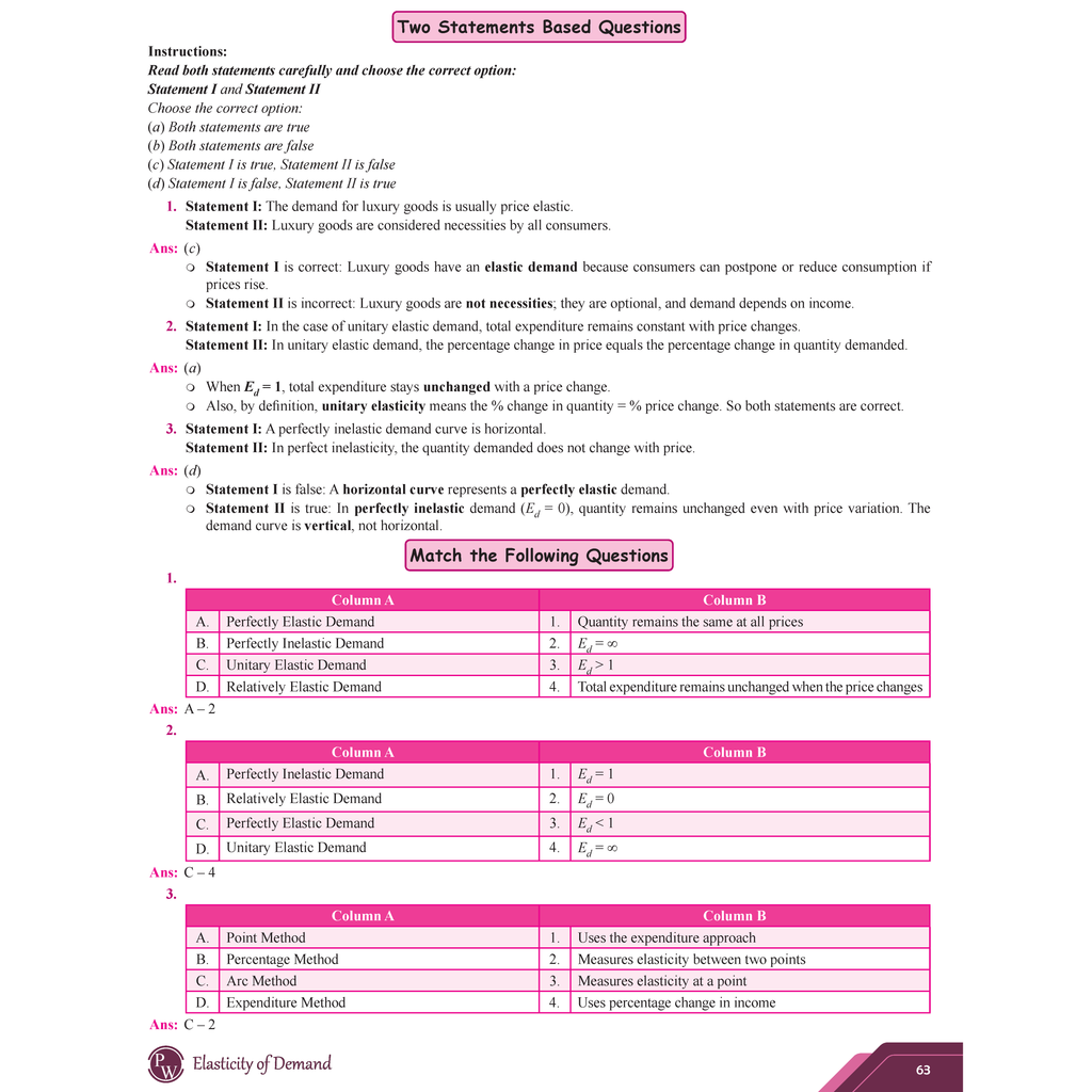 PW CBSE Question & Concept Bank (QCB) Class 11 Microeconomics & Statistics for Economics Combo Set of 2 Books Chapter-wise and Topic-wise Solved Questions For 2026 Exams