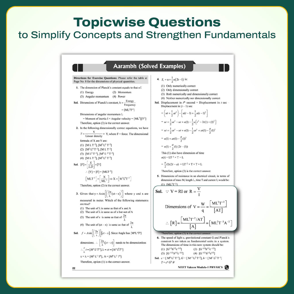 PW Yakeen For NEET Droppers Physics Modules with Solutions Combo Set of 8 Books (2026 Edition)