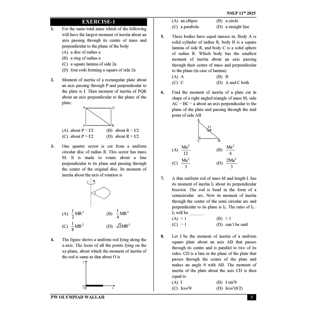 Olympiad Wallah NSEP Class 11 Advanced Physics (Part 2) For JEE & Olympiad 2025 | Practice Questions, PYQ, Detailed Solutions | Ideal For INPhO & IPhO