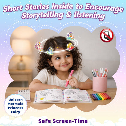 100+ Unicorn, Mermaid and Fairy Activities for kids with Stickers, Coloring & Video narrations