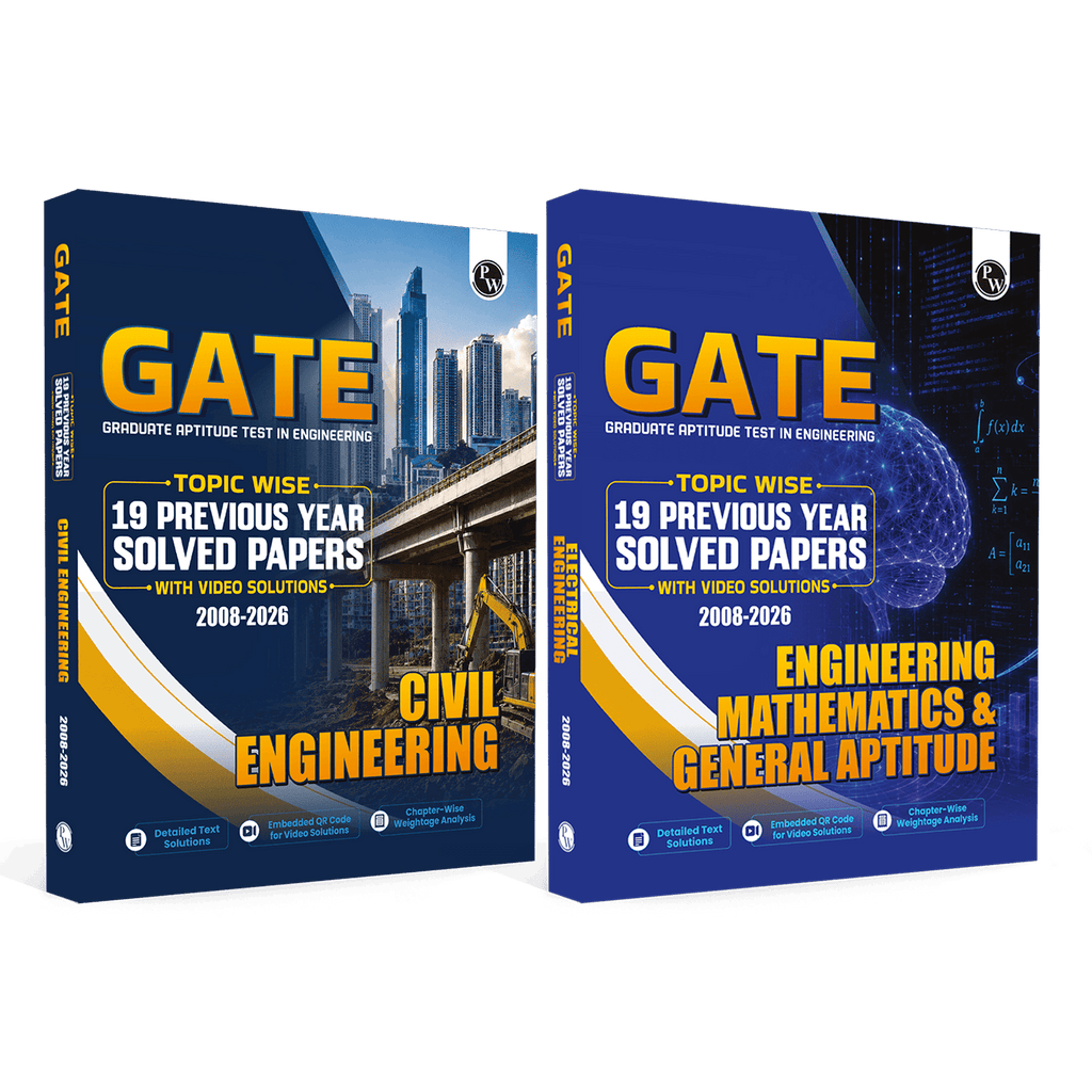 GATEWALLAH Civil Engineering and Engineering Mathematics & General Aptitude Combo Set of 2 Books Topicwise Previous Years Solved Questions For 2027 Exams