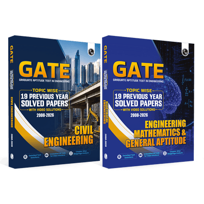 GATEWALLAH Civil Engineering and Engineering Mathematics & General Aptitude Combo Set of 2 Books Topicwise Previous Years Solved Questions For 2027 Exams