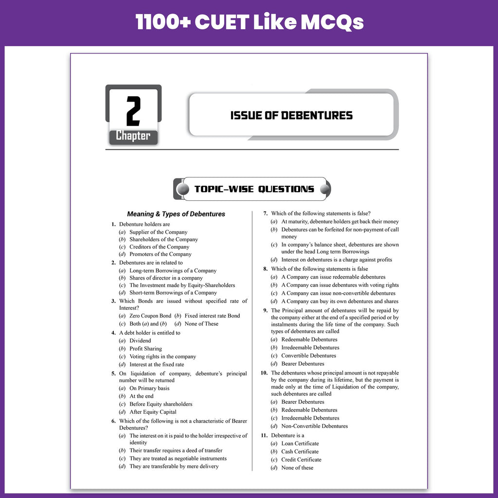 PW CUET UG Accountancy Book 2027 Chapterwise & Topicwise Question Bank | Chapterwise Theory & Mind Maps | Previous Year Solved Papers & Sample Papers