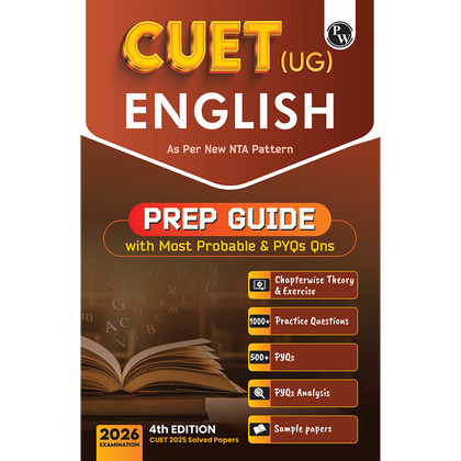CUET (UG) English Chapterwise & Topicwise Theory & Exercise with PYQ (2025-2022) | Most Probable Question Bank | Prep Guide | Mock Tests For Exam 2026